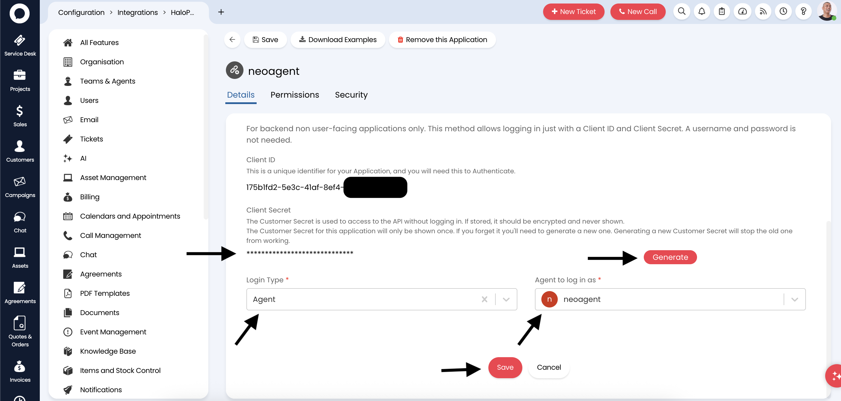 Configure application permissions