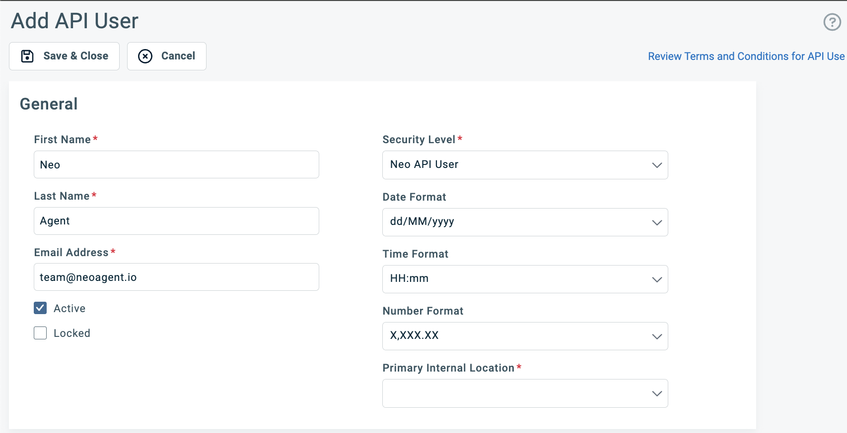 Configure API member basic information and security level