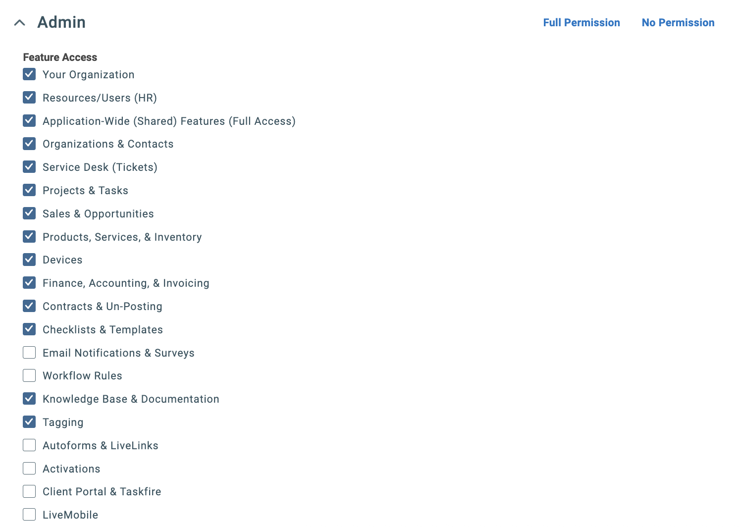 Configure Admin permissions - Part 1