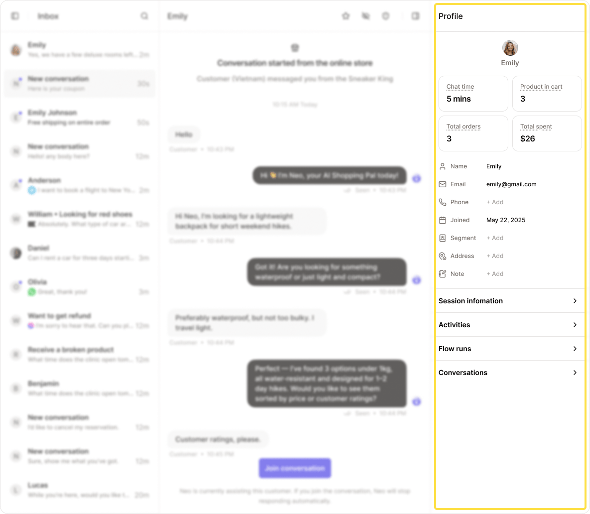 Inbox Conversation Profile Pn