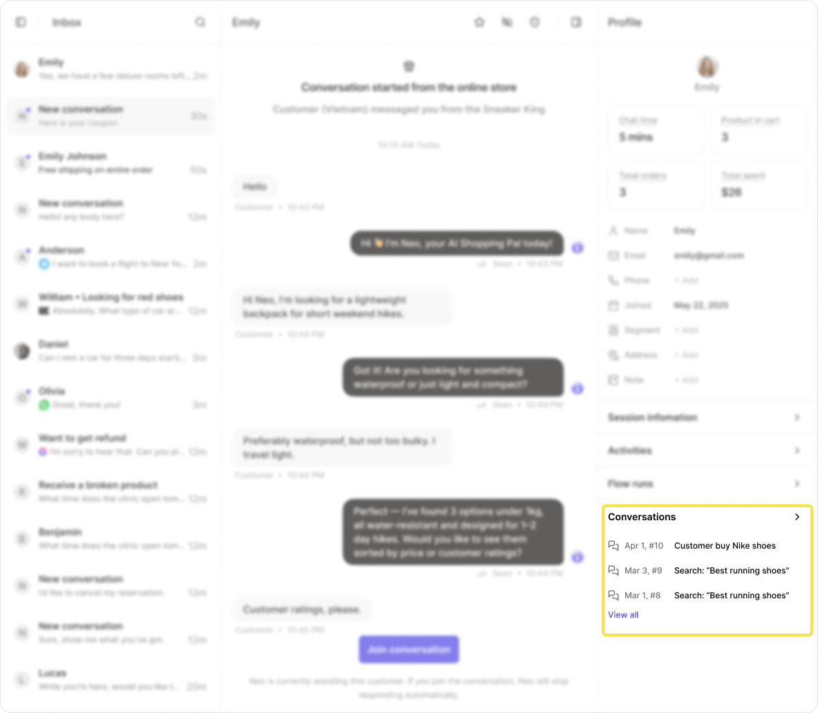 Inbox Conversation Profile Conversations Pn