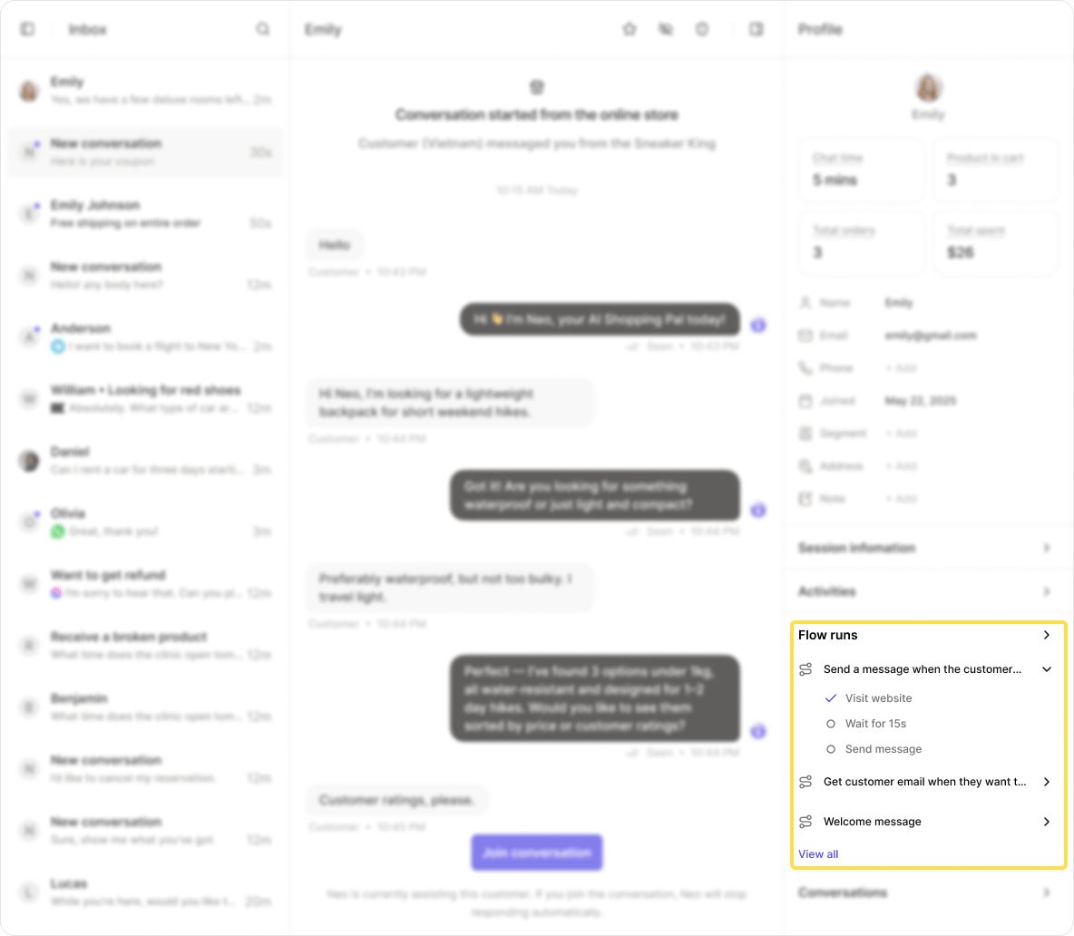 Inbox Conversation Profile Flow Runs Pn