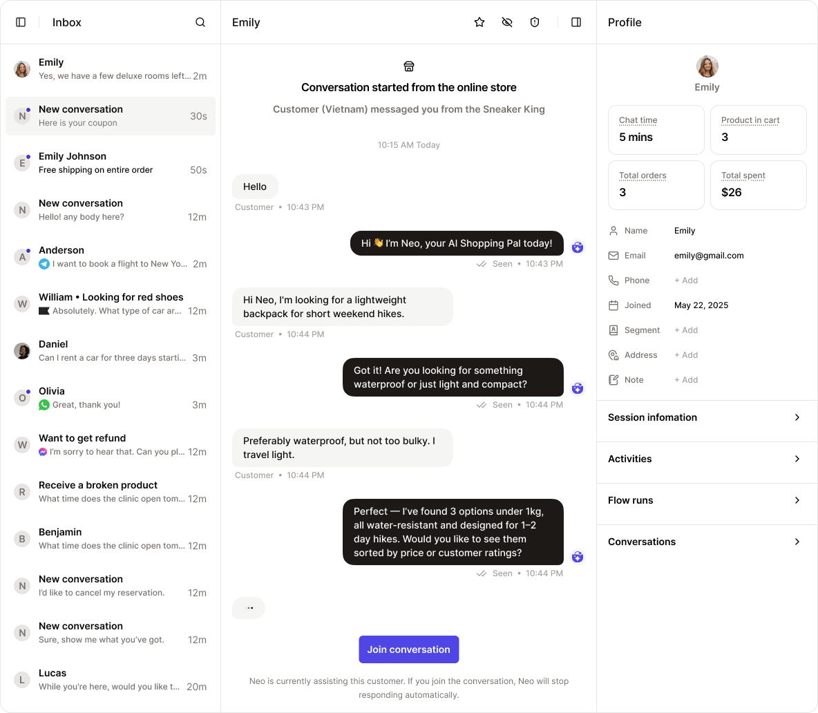 Inbox Manage Conversations Pn