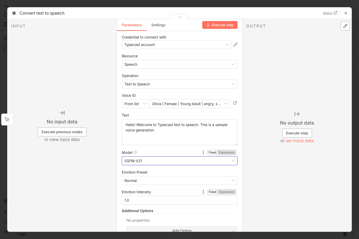 Emotion settings for ssfm-v21 model