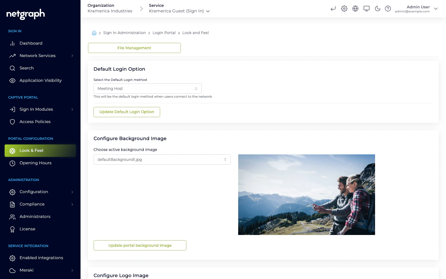Look & Feel configuration page