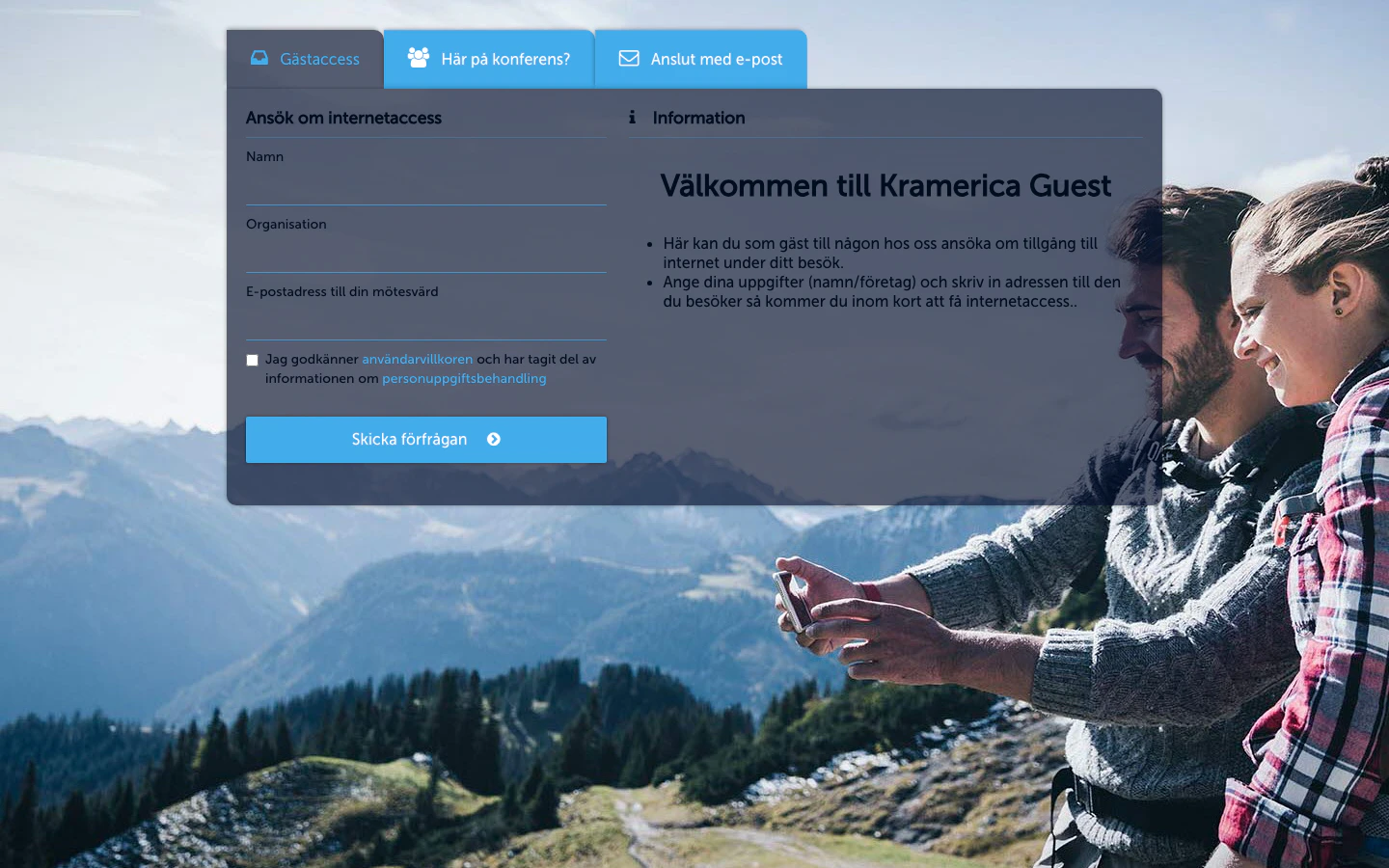 Captive Portal preview with branding applied
