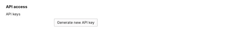 Meraki Dashboard My Profile API access section with Generate new API key action