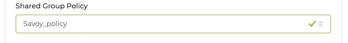 Wizard step with the Shared Group Policy drop-down