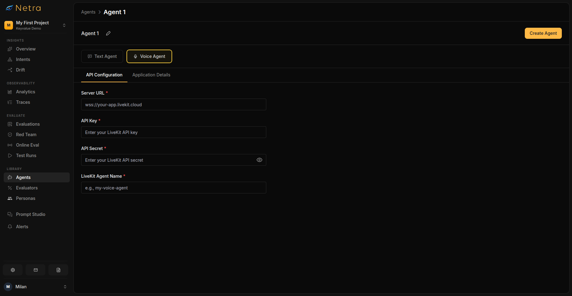Add voice agent configuration