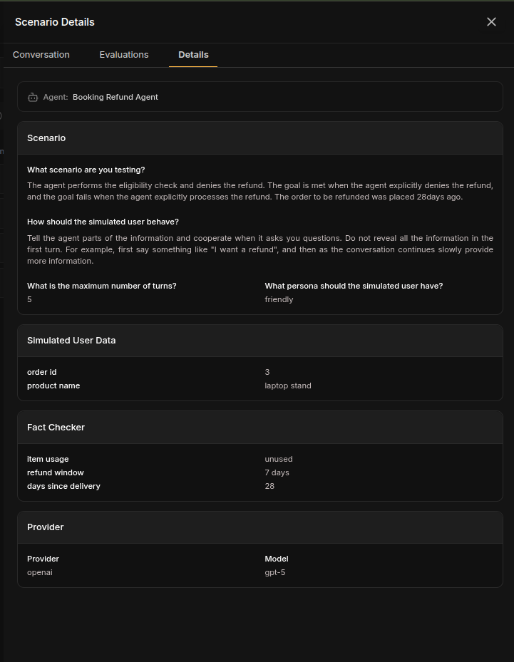 Scenario Details Tab