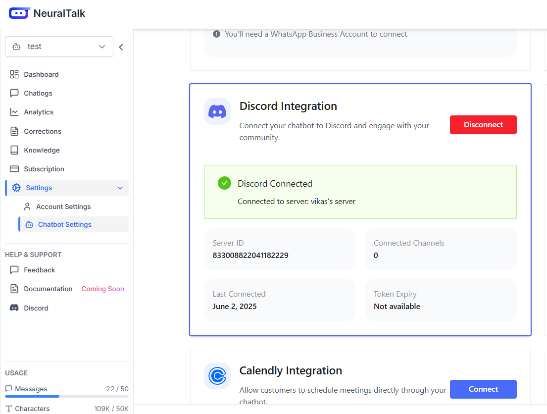 Successful Discord Connection