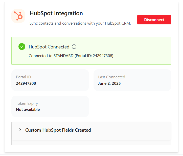 Successful HubSpot Connection