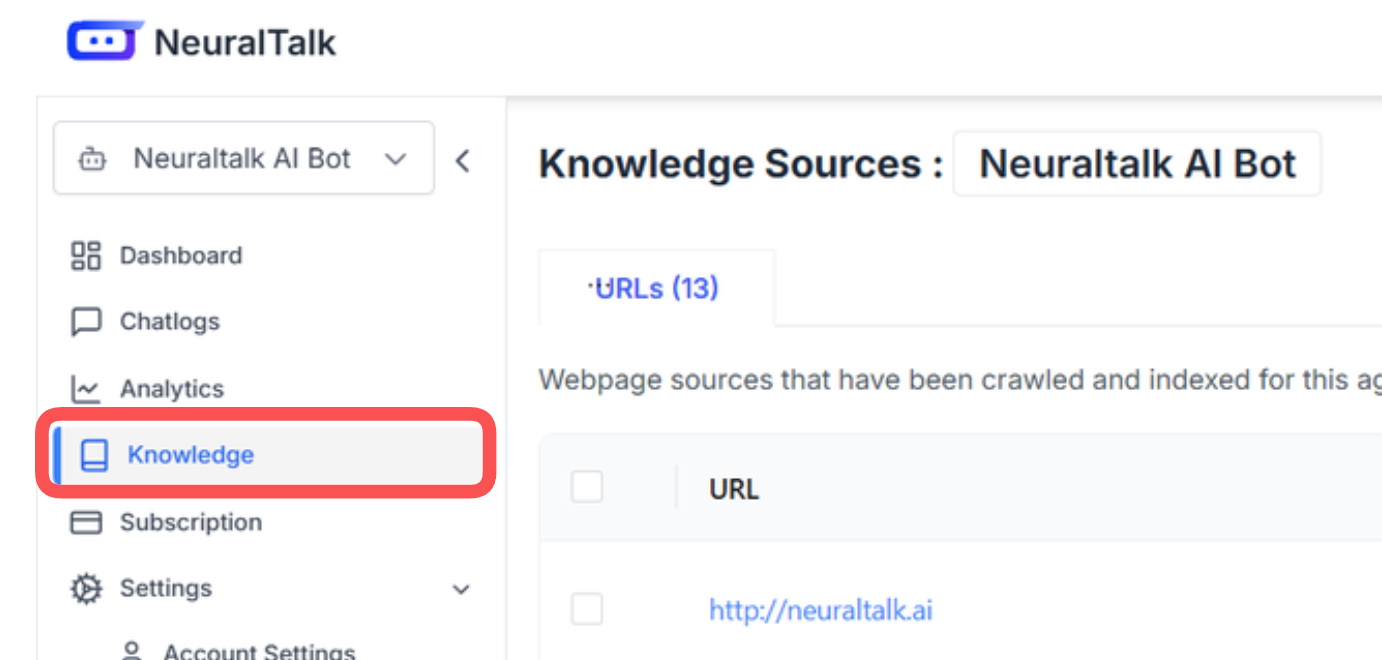 Knowledge Base Training Interface