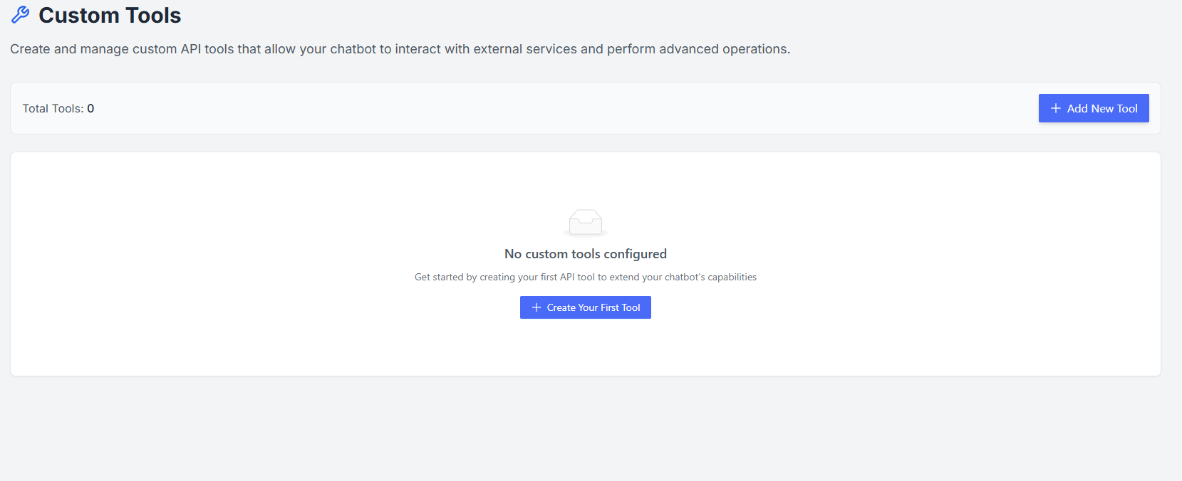 Custom Tools Dashboard