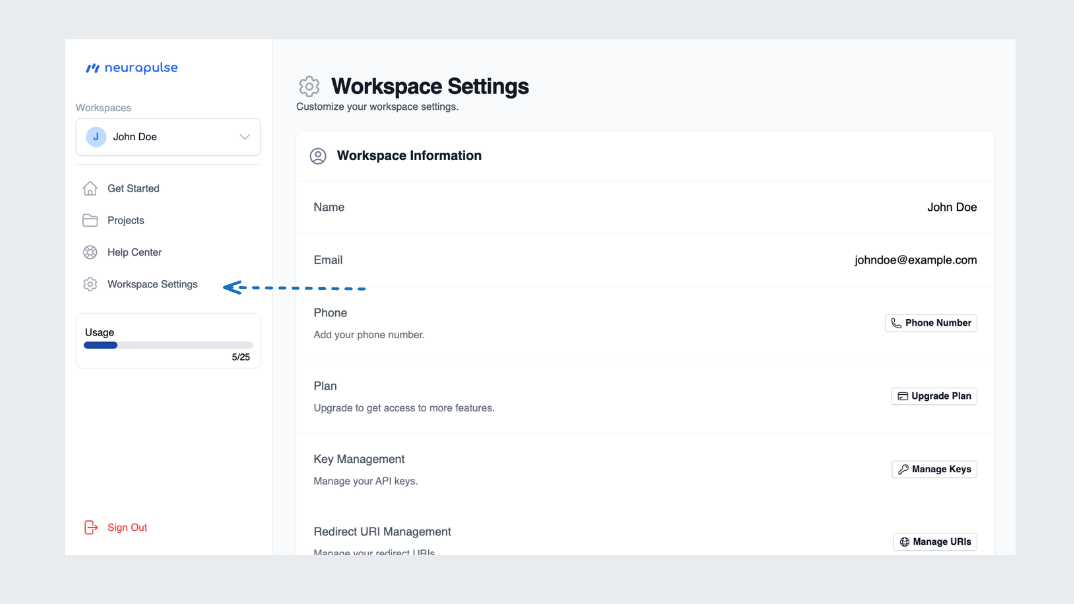 Workspace Settings Overview
