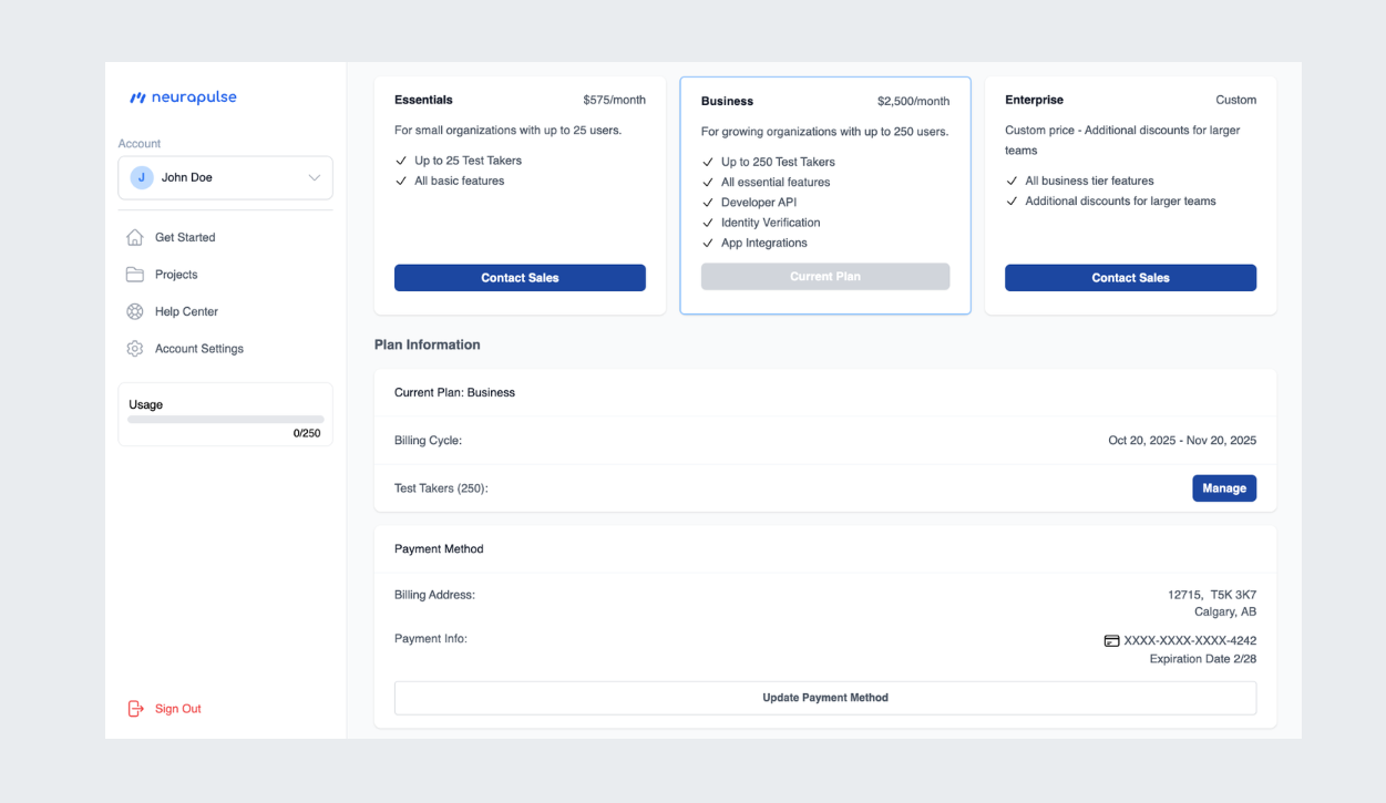 Updating Payment Information