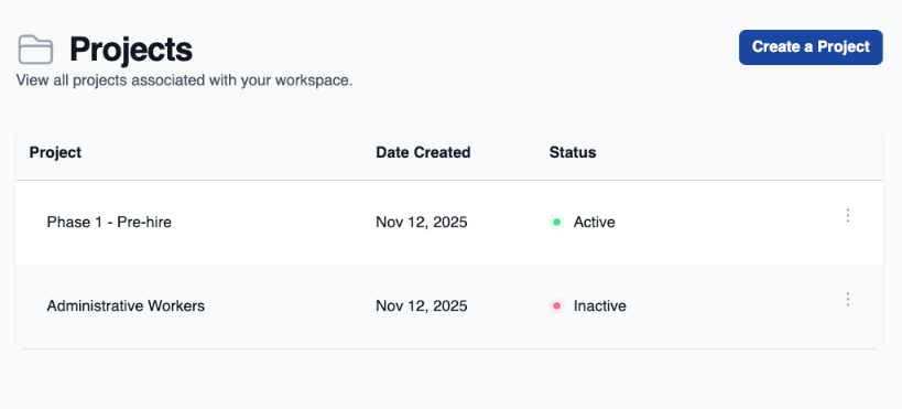 Project List