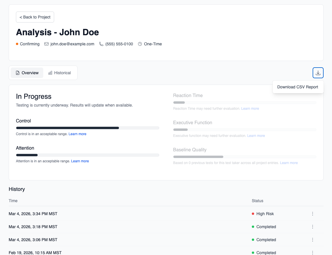 Download CSV Report