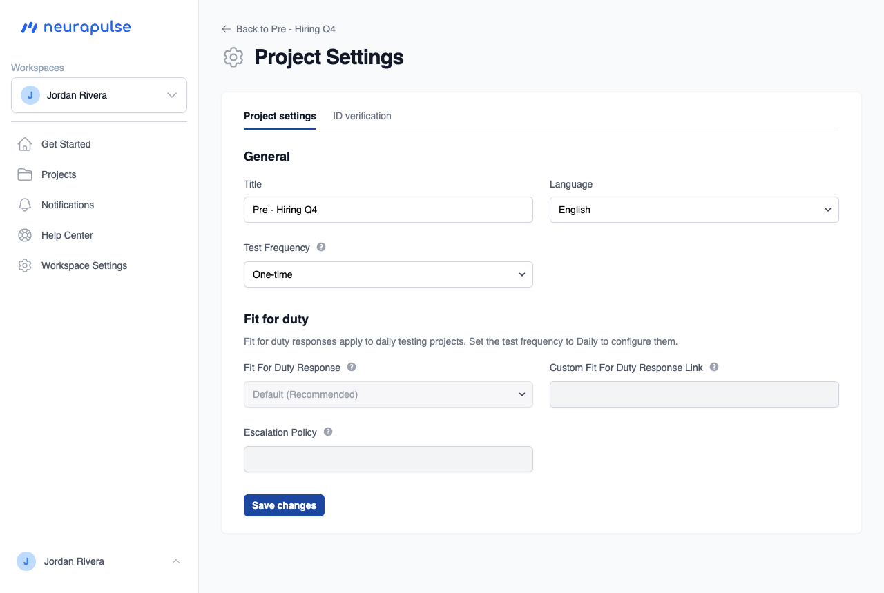 Project Settings