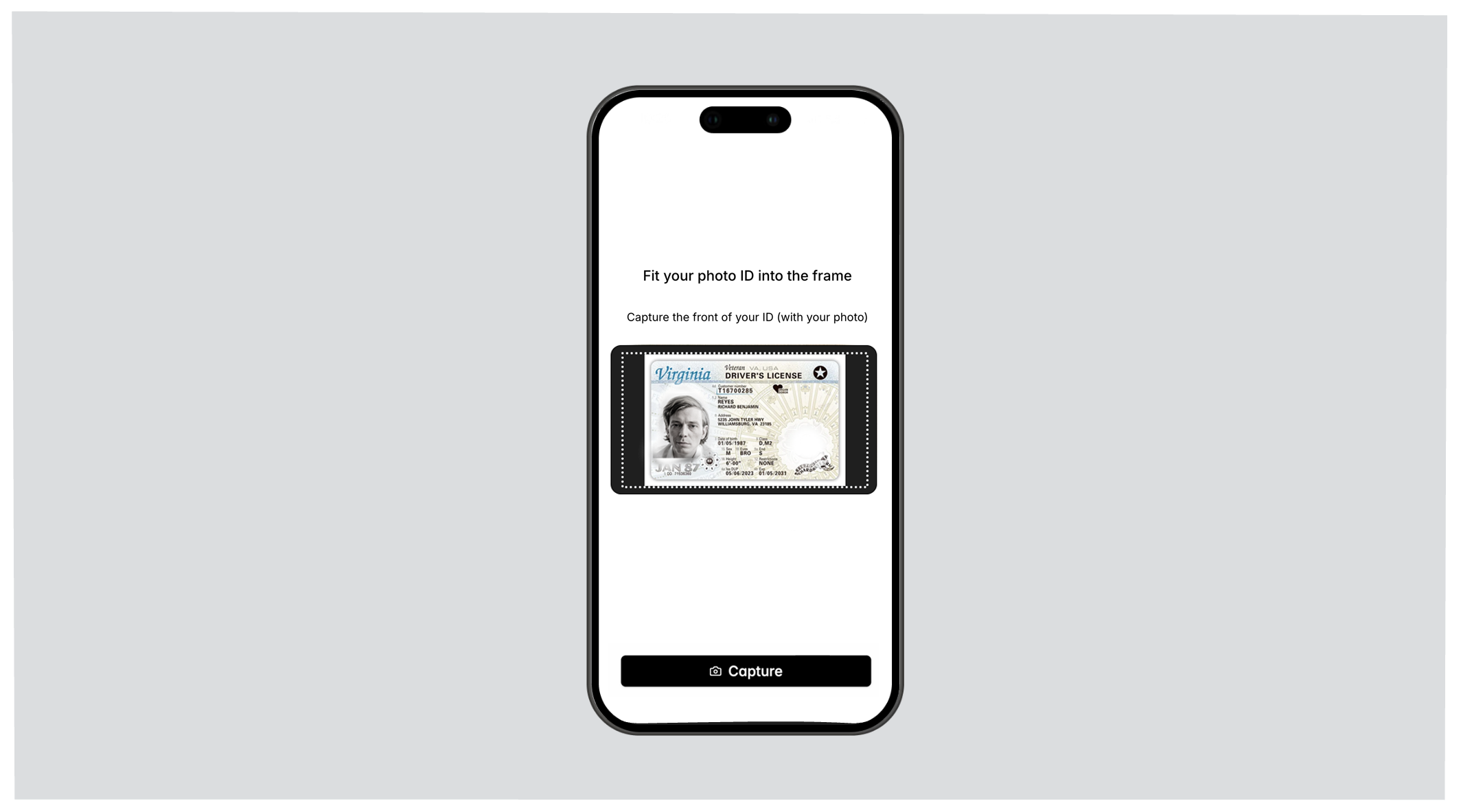 Take image of Photo Id