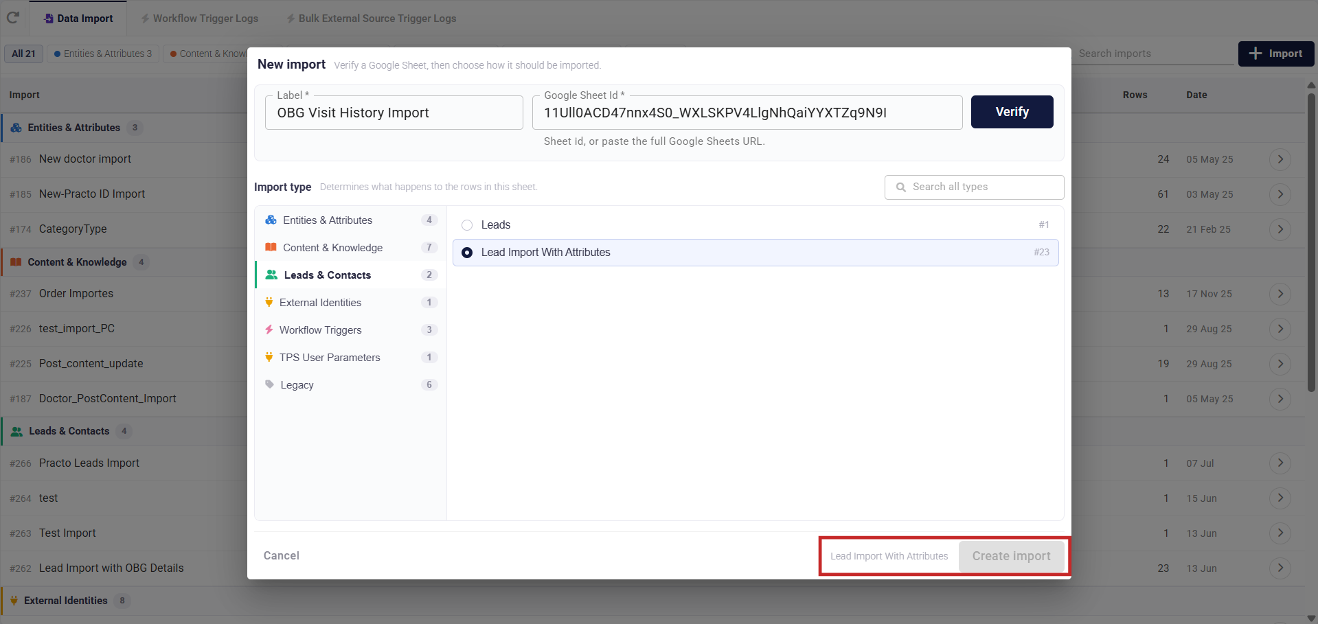 Create Import 5