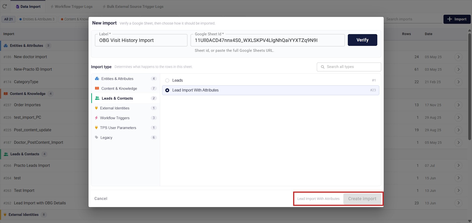 Create Import 5