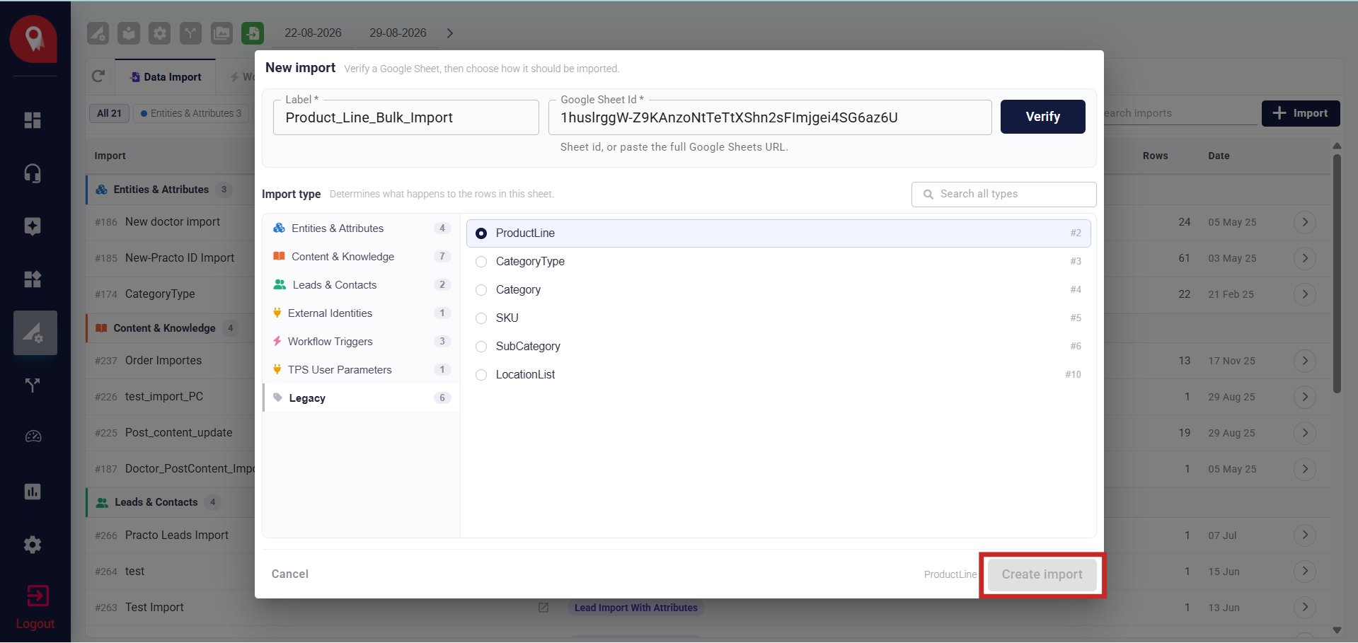 Create Import 1
