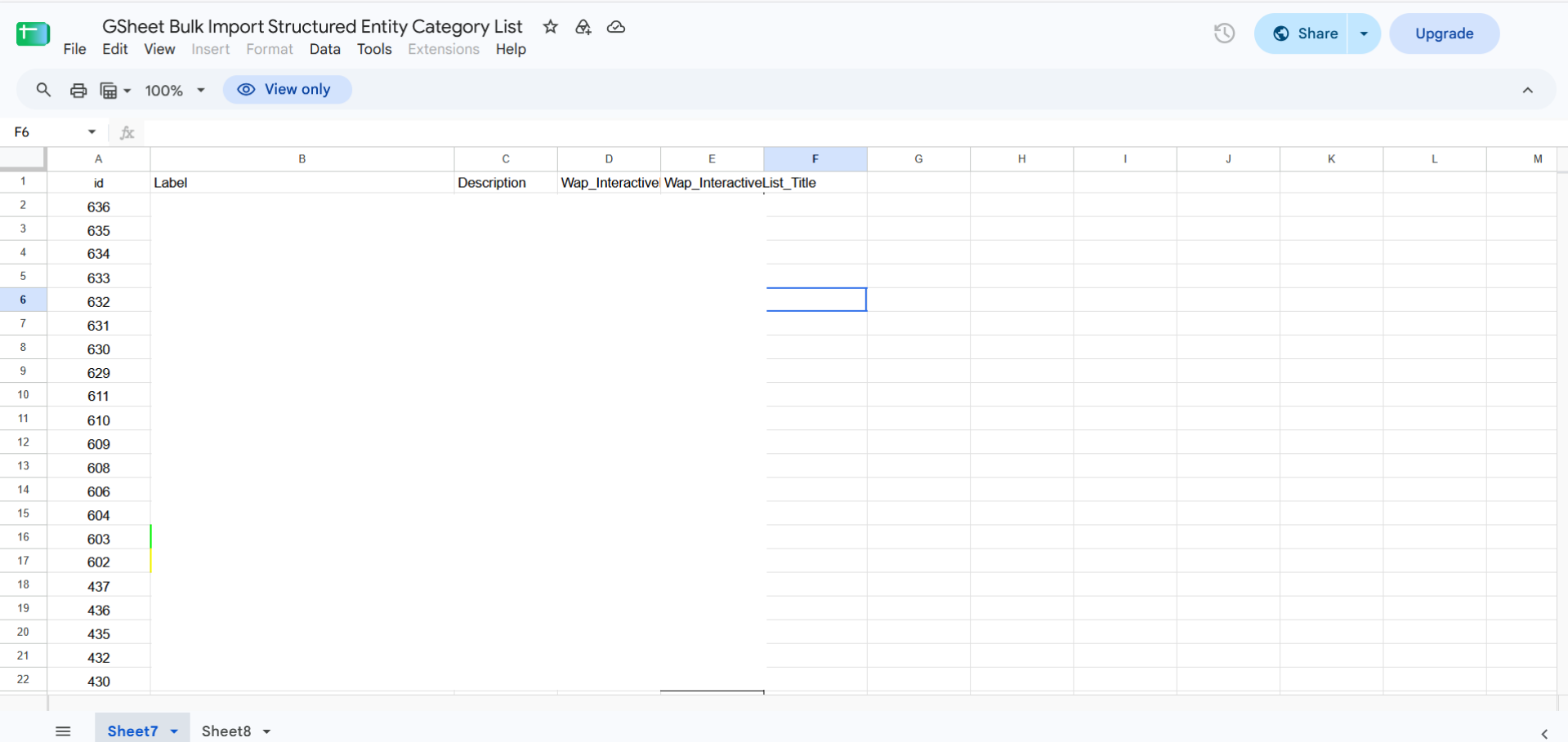 Google Sheet 1