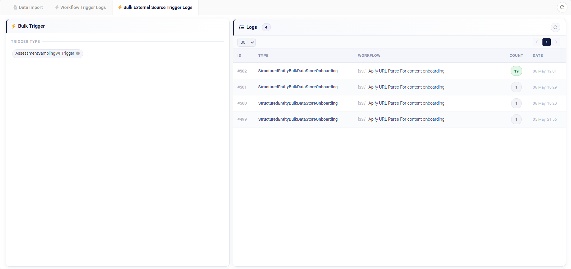 Bulk External Tab