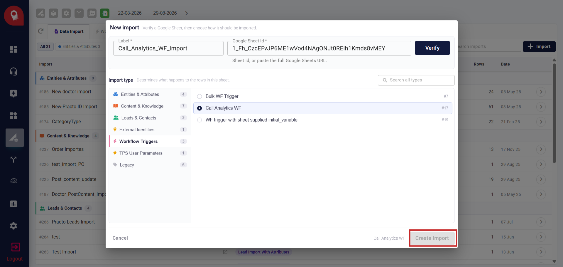 Create Import 1