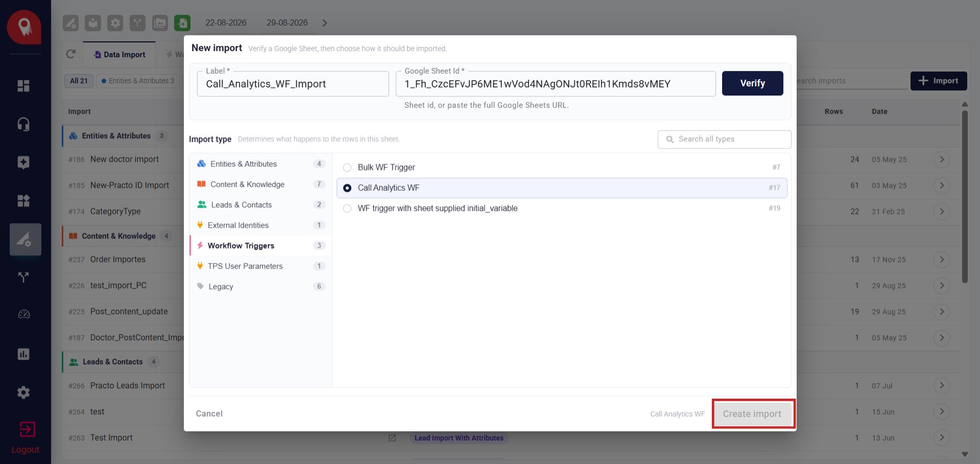 Create Import 1