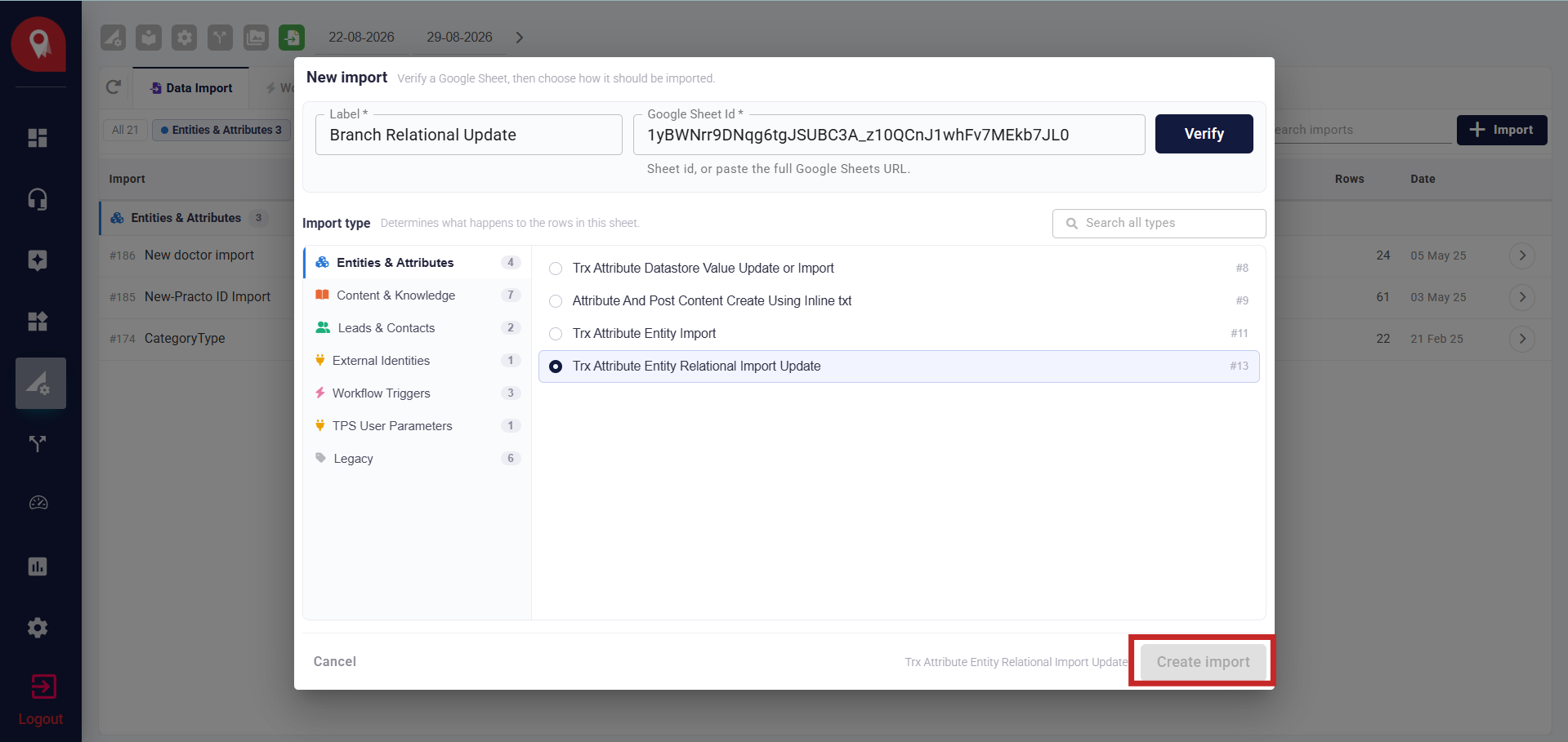Create Import
