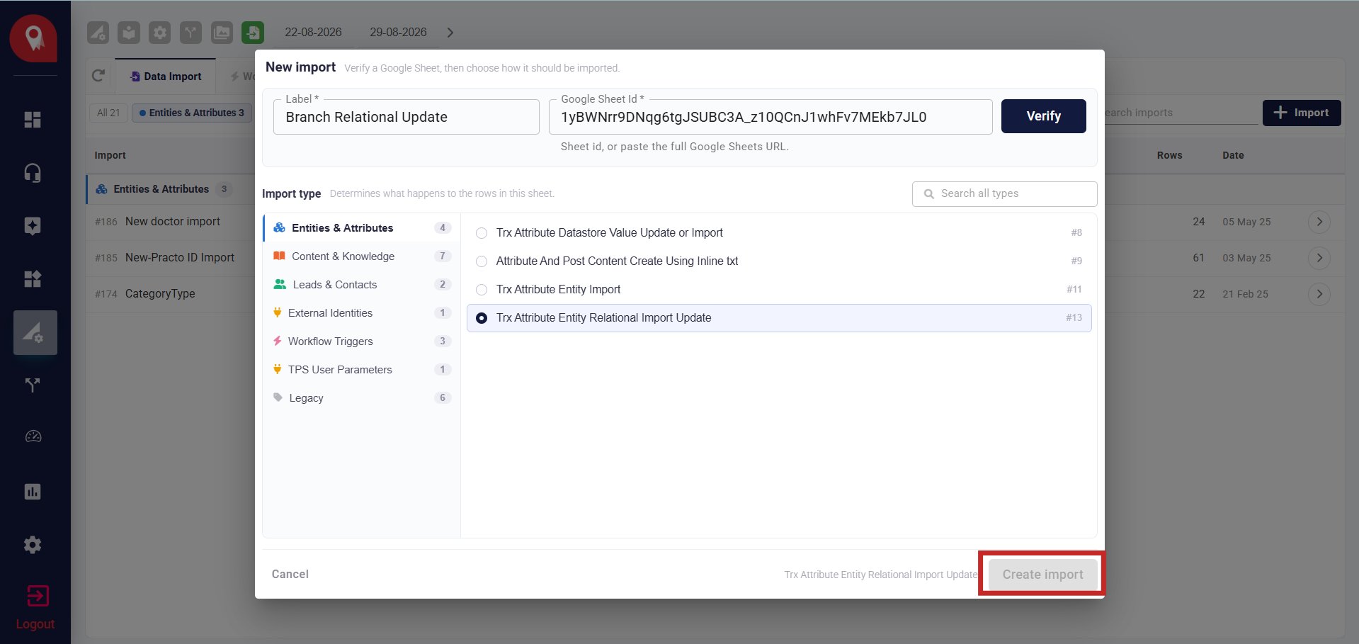 Create Import