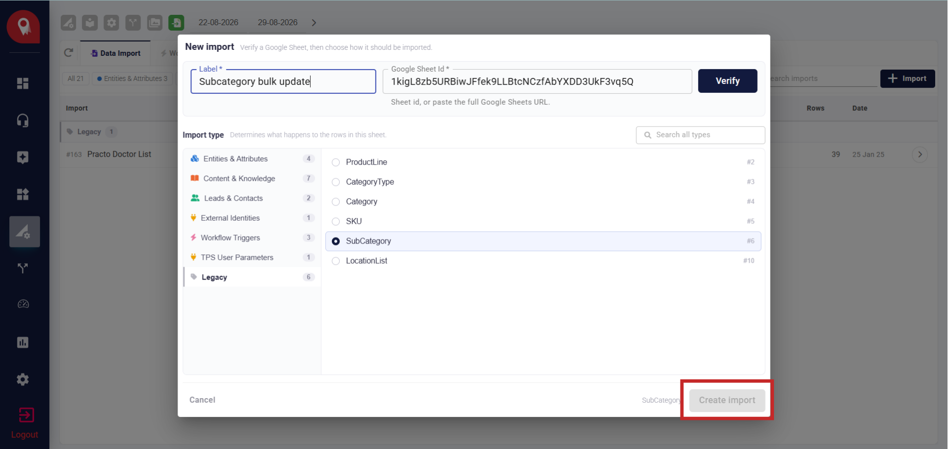 Create Import 5
