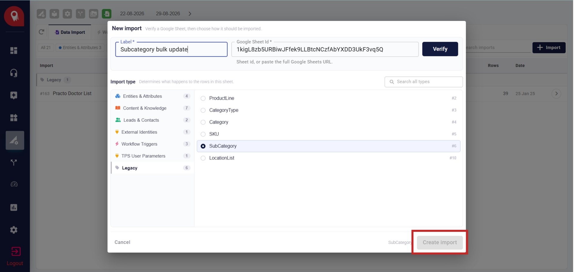 Create Import 5