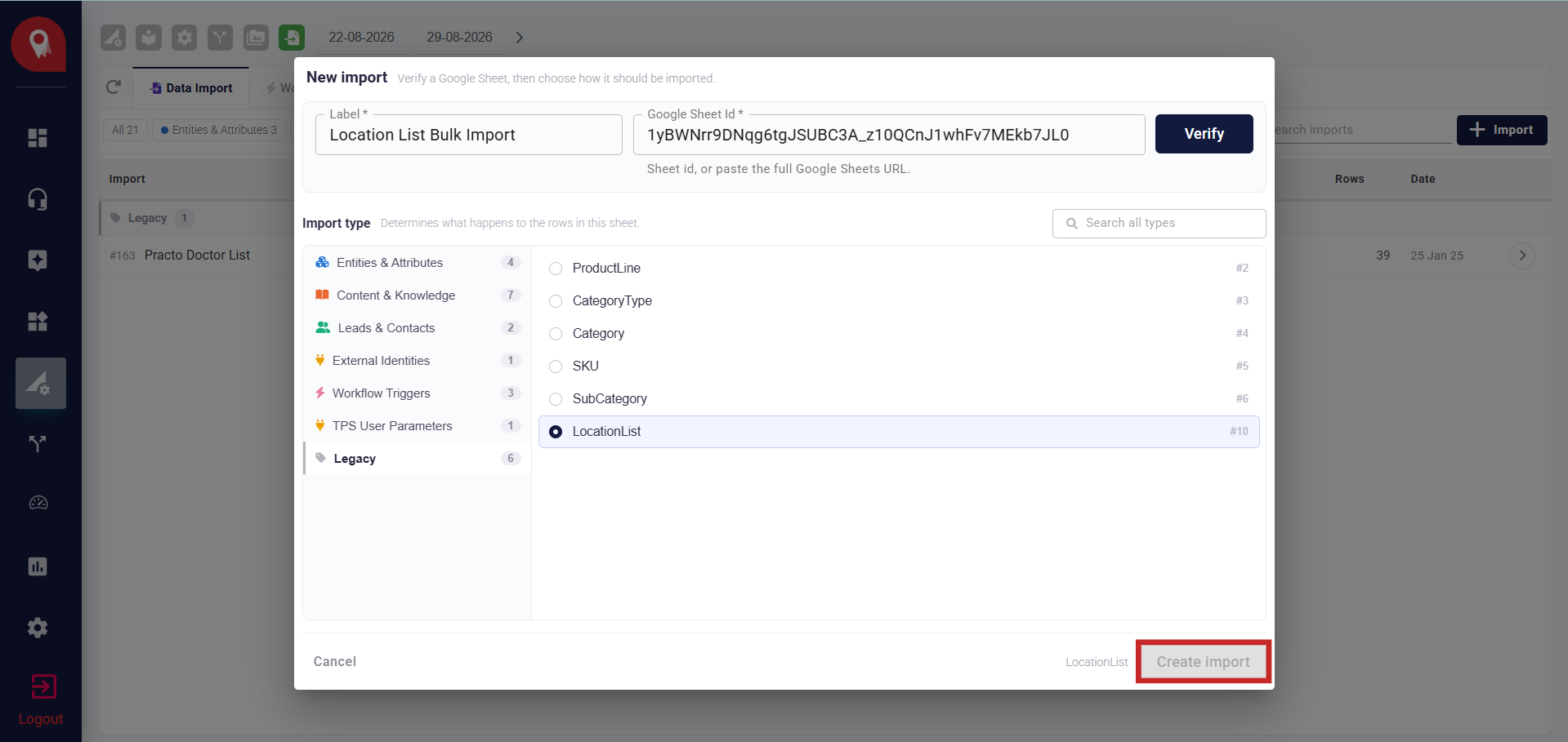 Create Import 6
