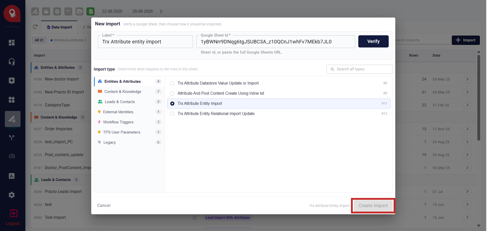 Create Import 7