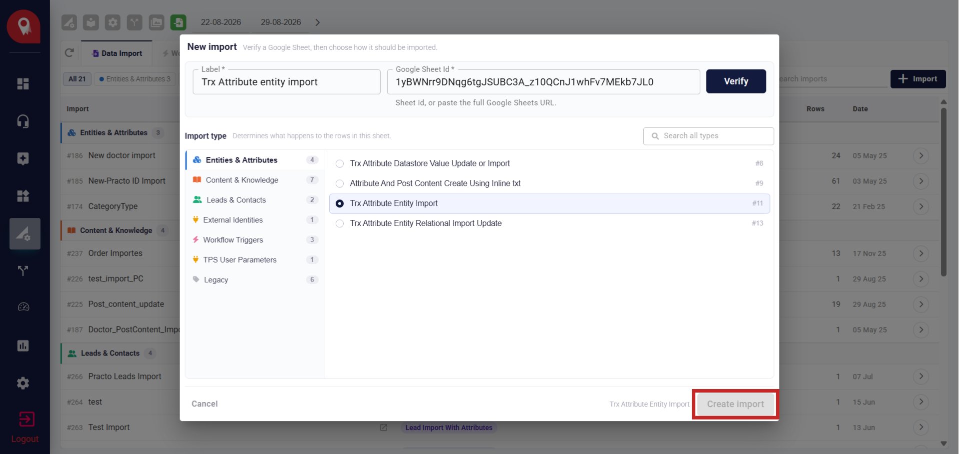 Create Import 7