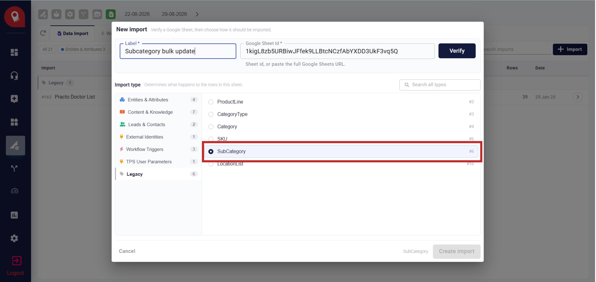 Import Type 1