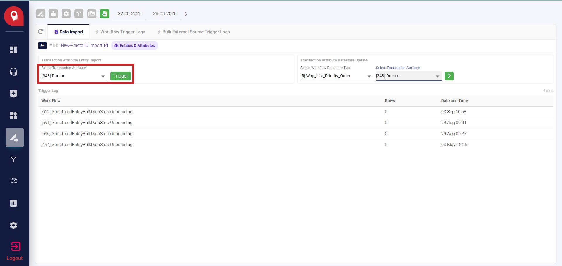 Select Transaction Attribute