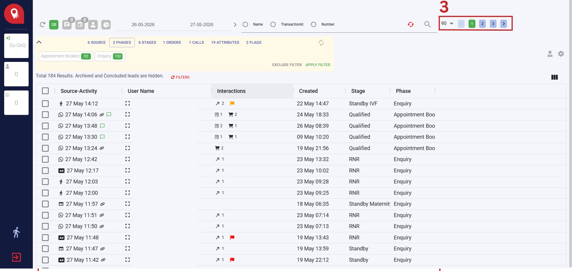Pagination Red