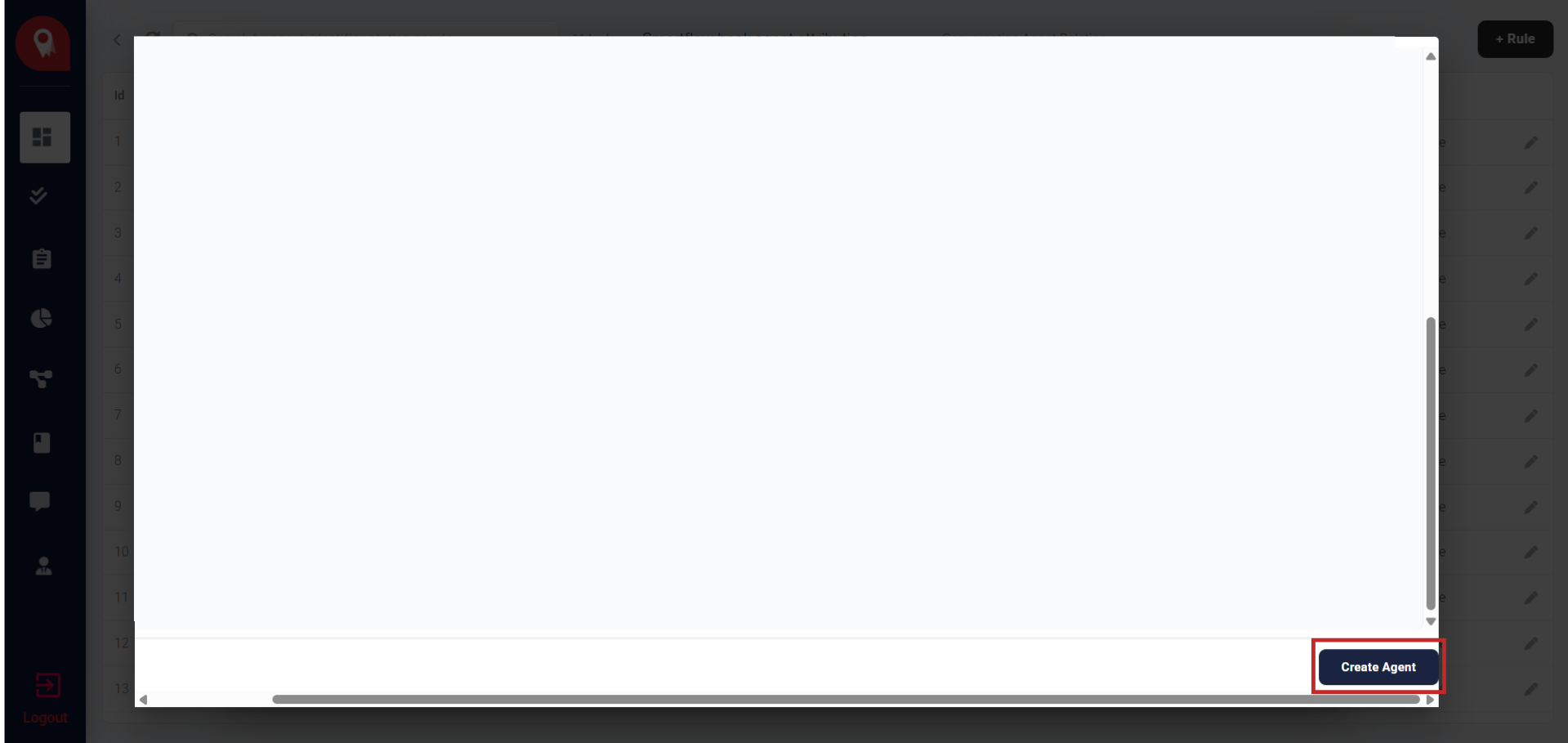 Create Agent Button
