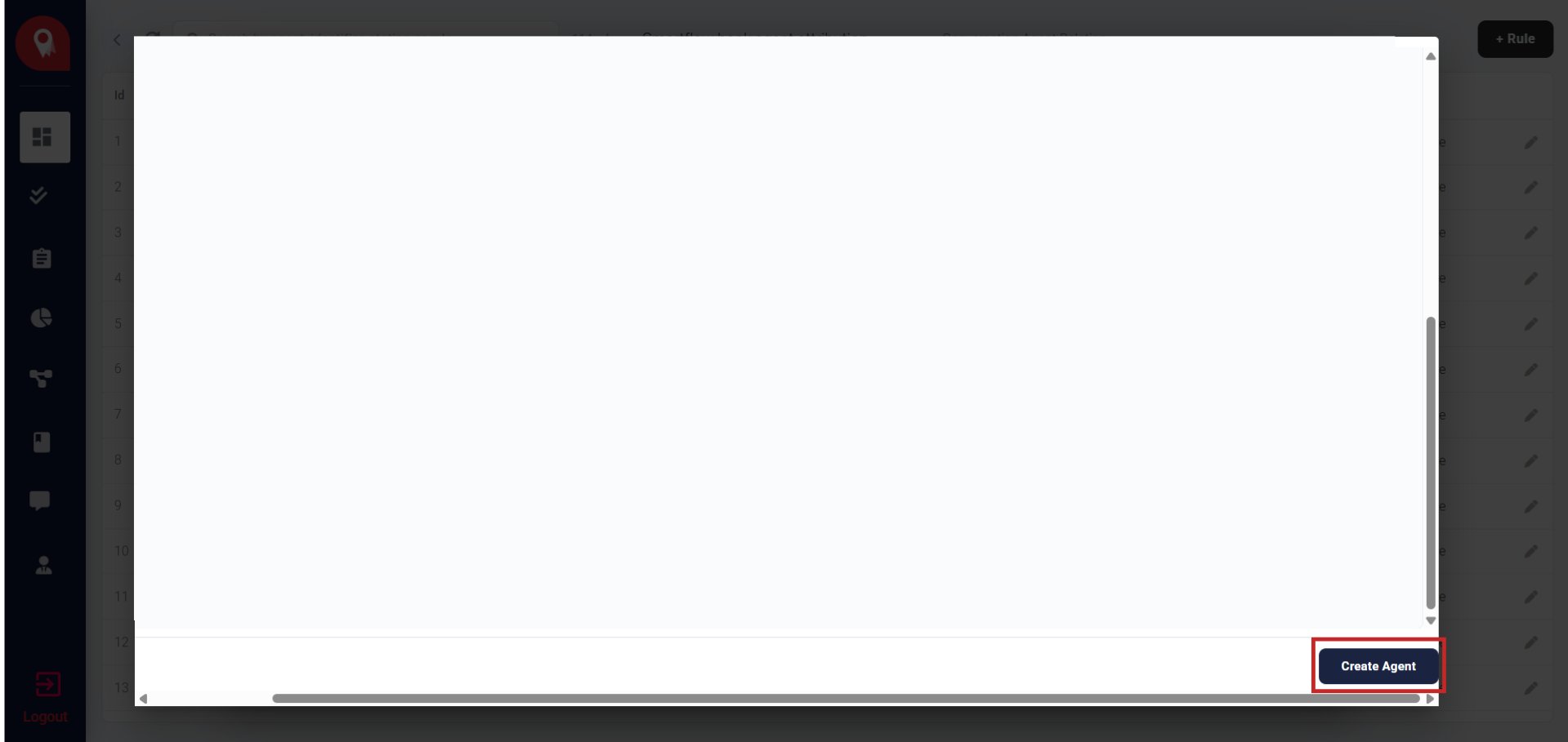 Create Agent Button