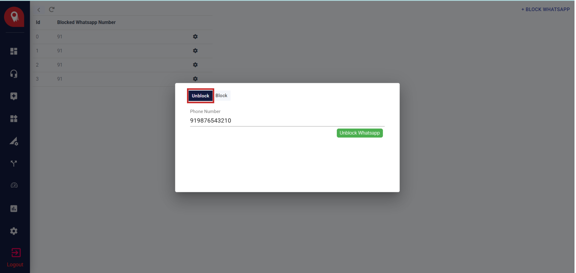 Select Unblock