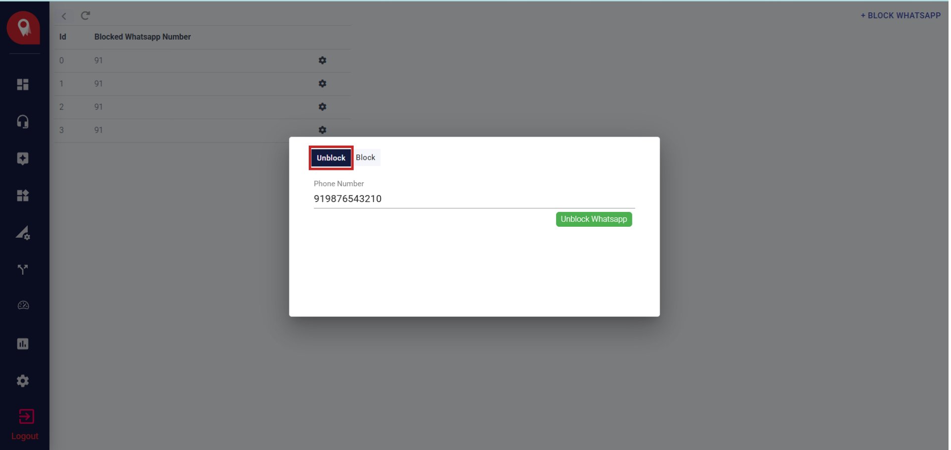 Select Unblock