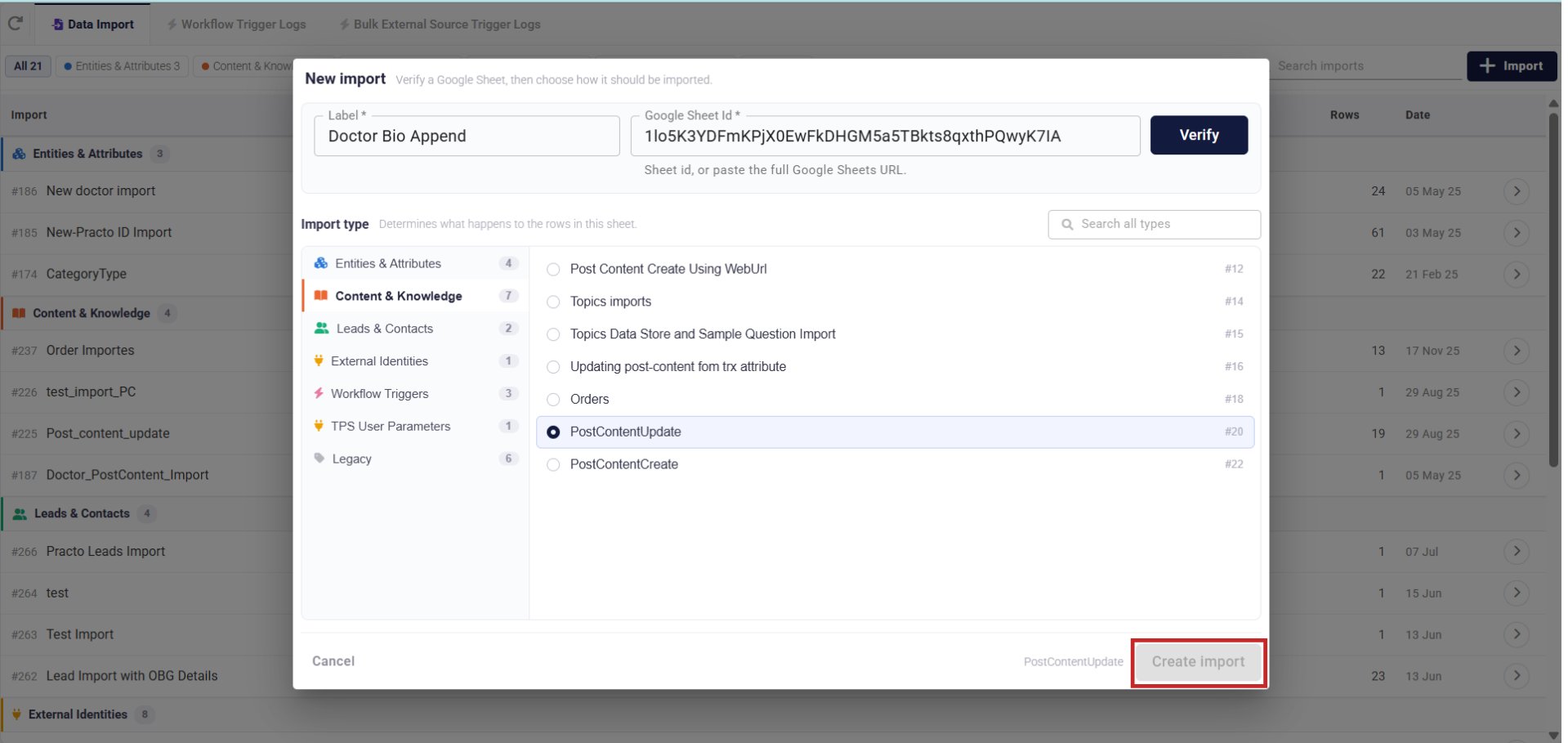 Create Import 3