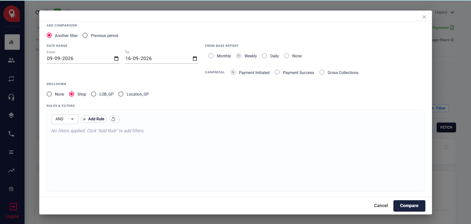 Comparison Modal