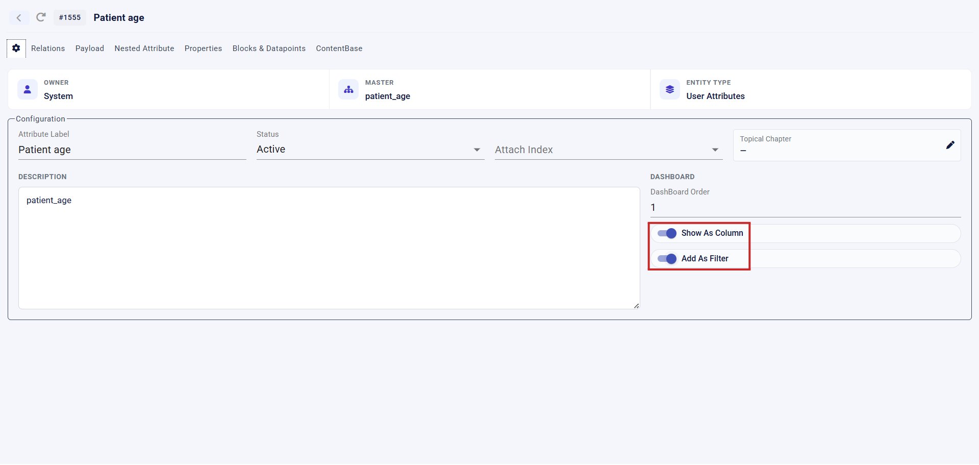 Show As Column &filter