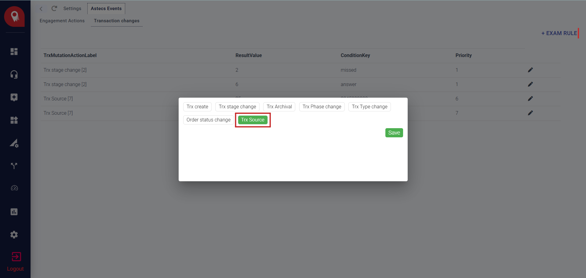 Select Trx Source