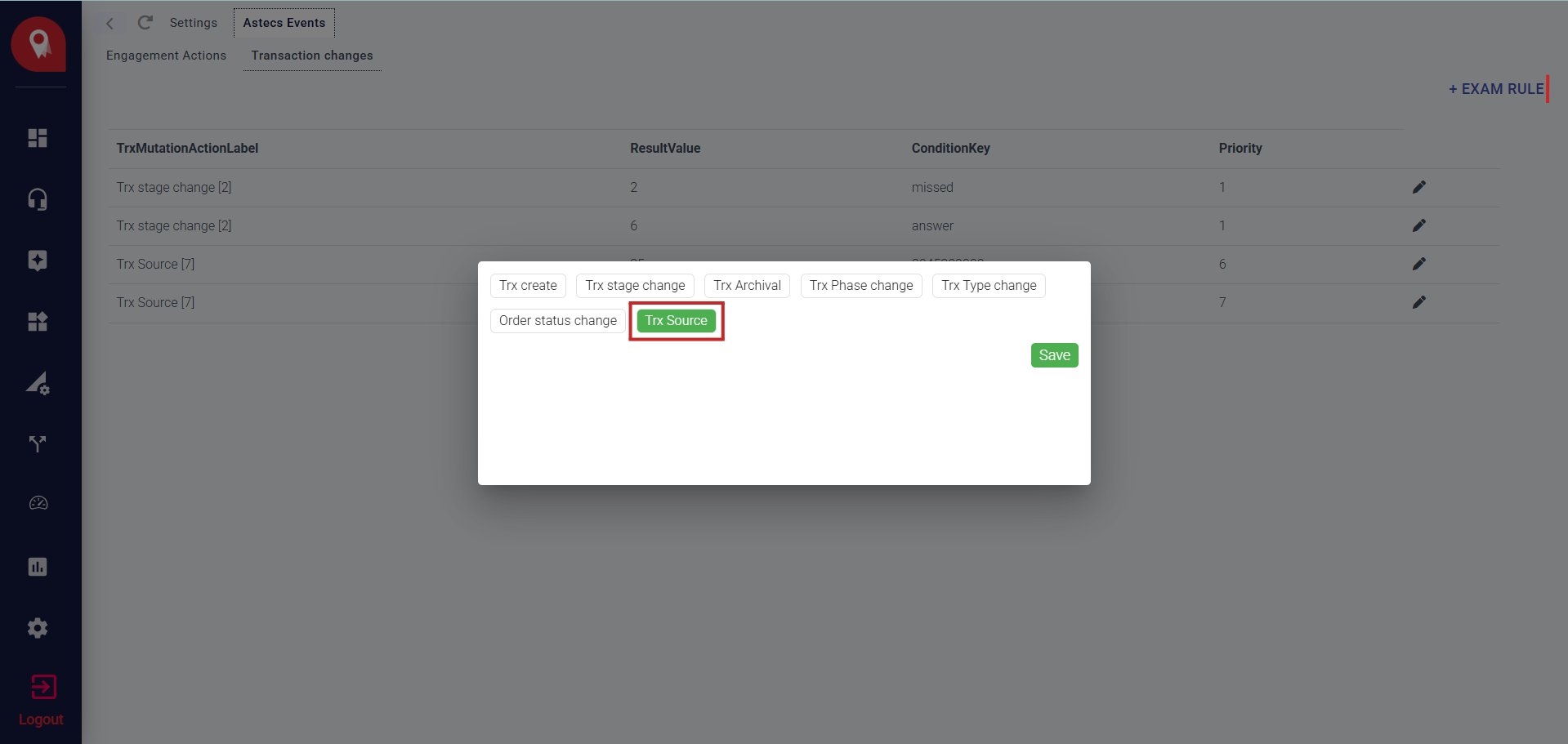 Select Trx Source